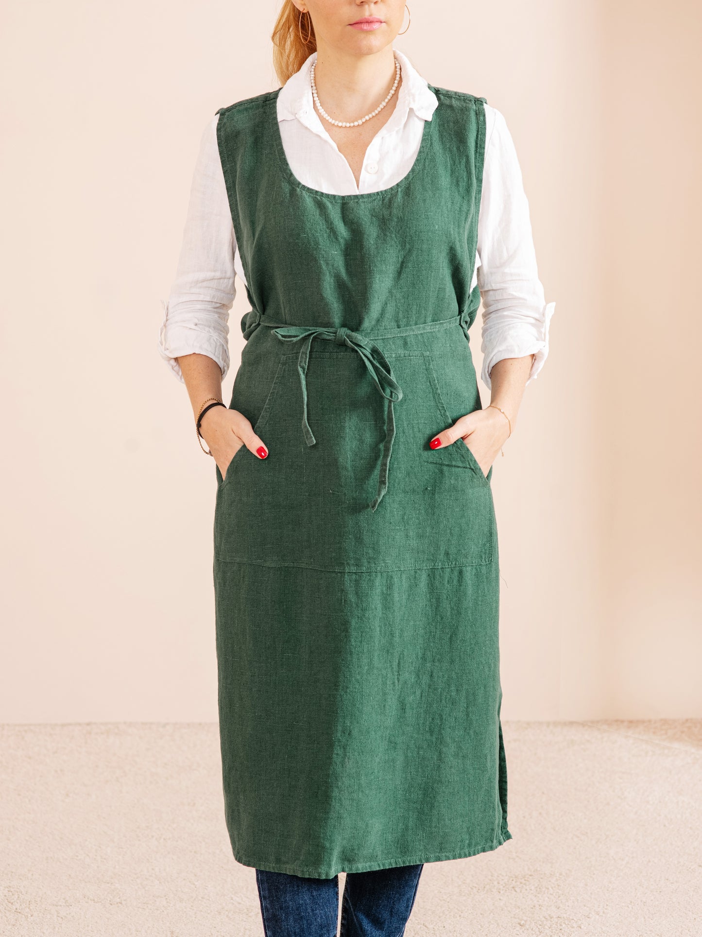 Linen cobbler apron in various colors