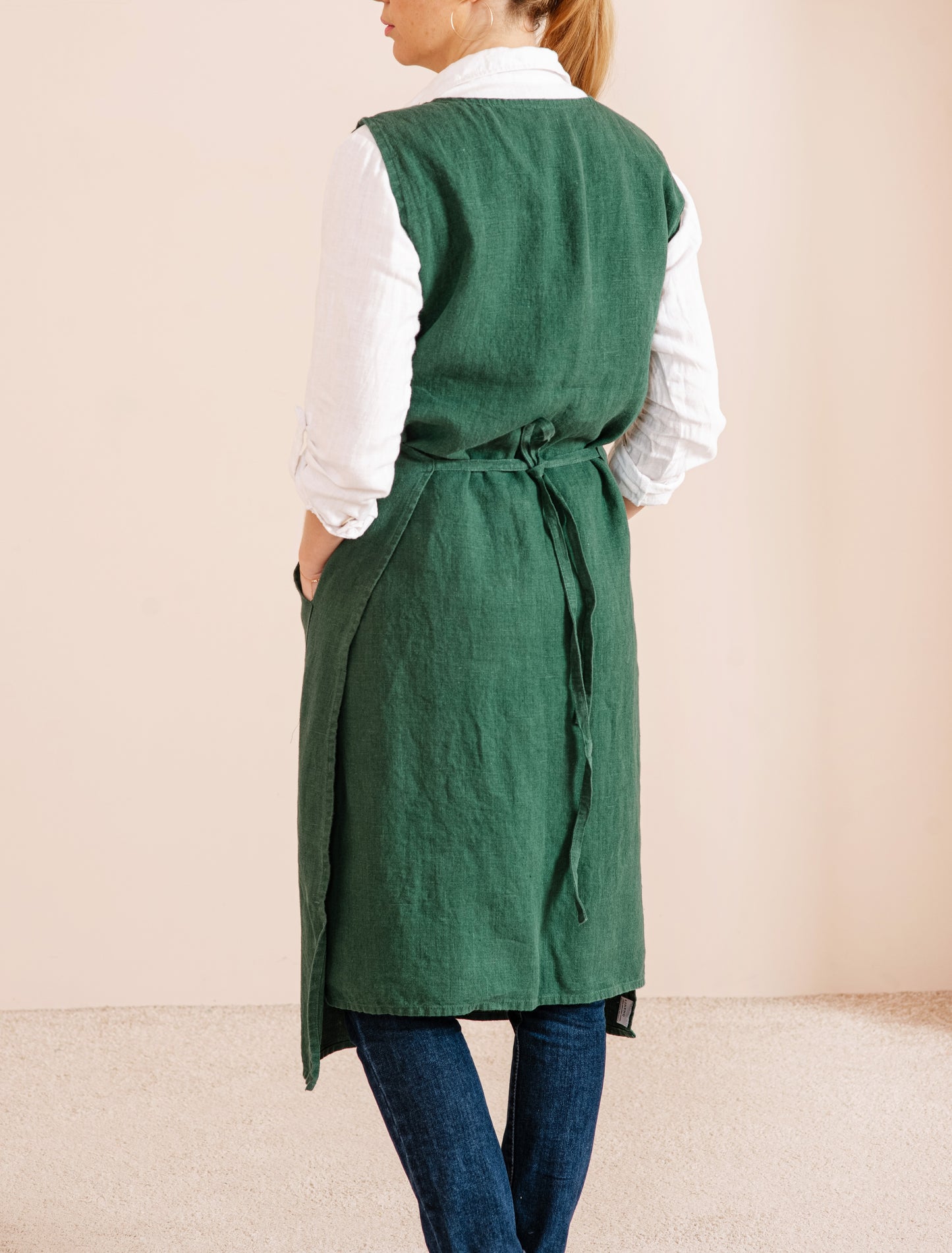 Linen cobbler apron in various colors