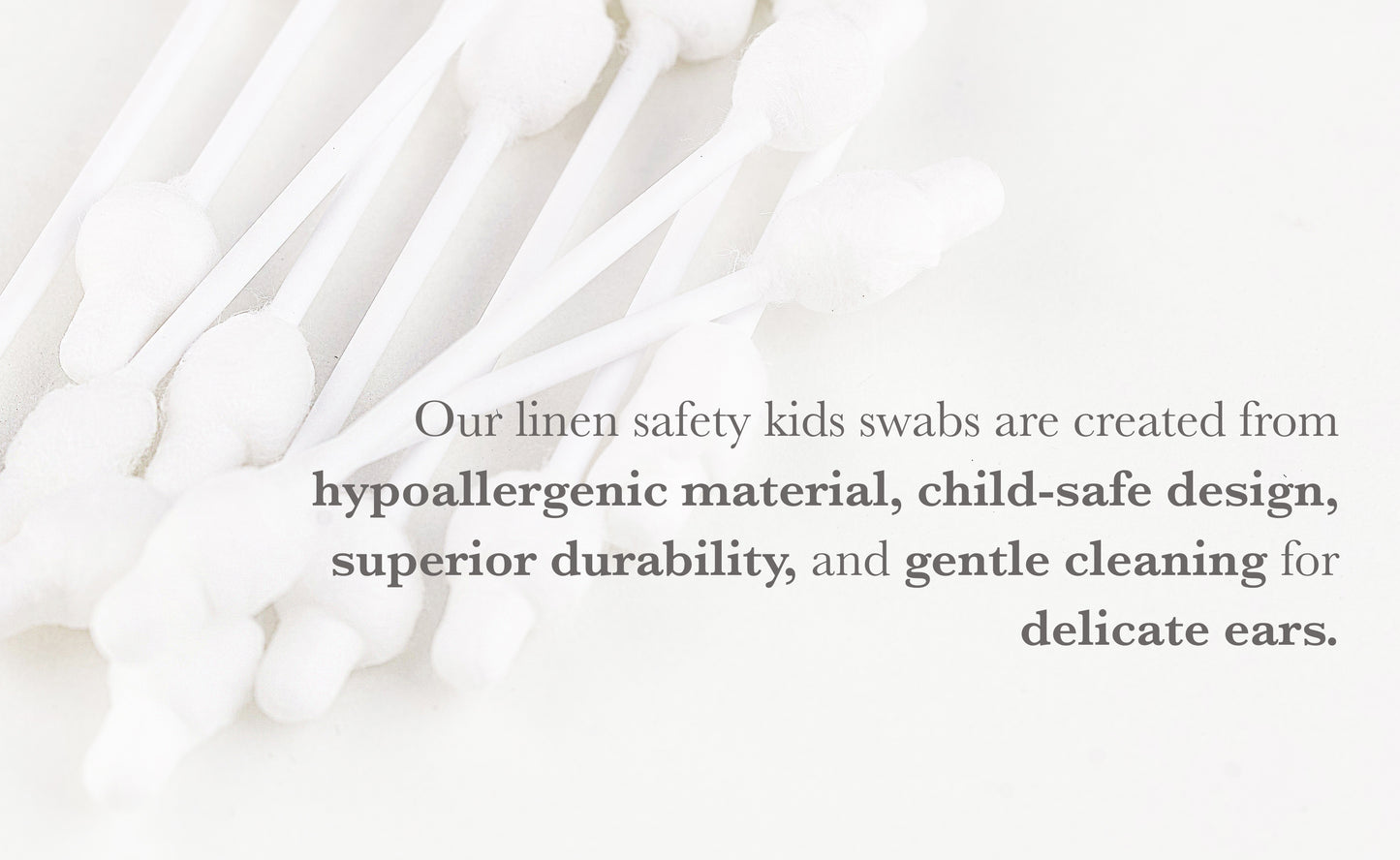 Linen and cotton q-tips with safety stoppers