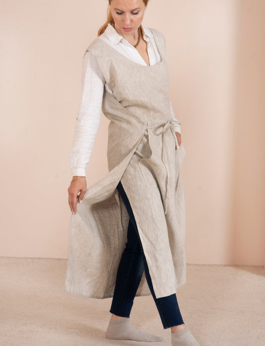 Linen cobbler apron in various colors