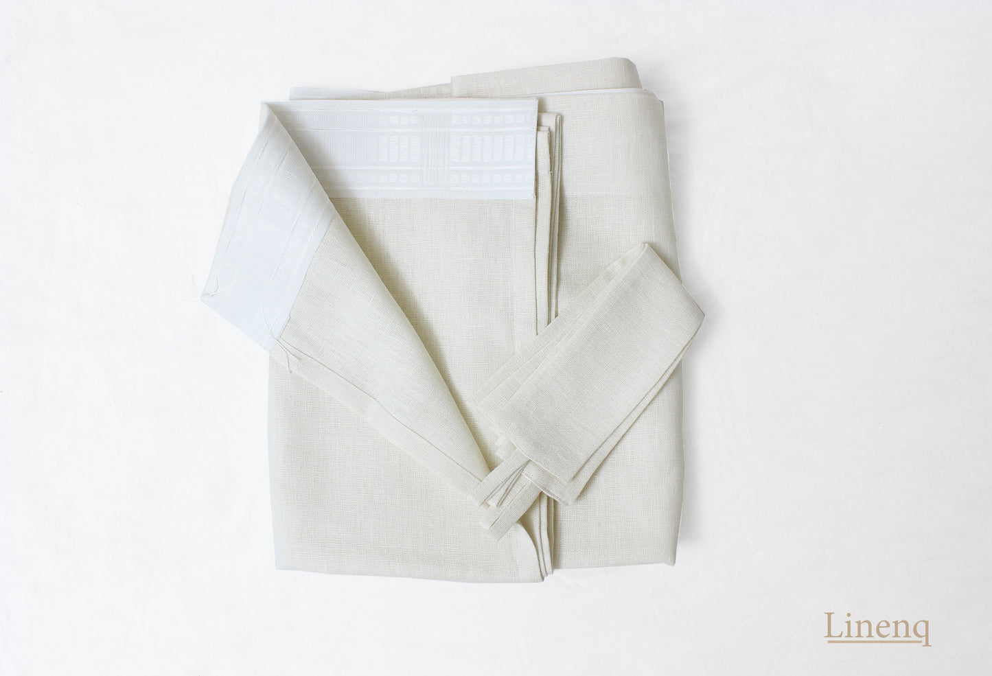 Rod tape linen curtains