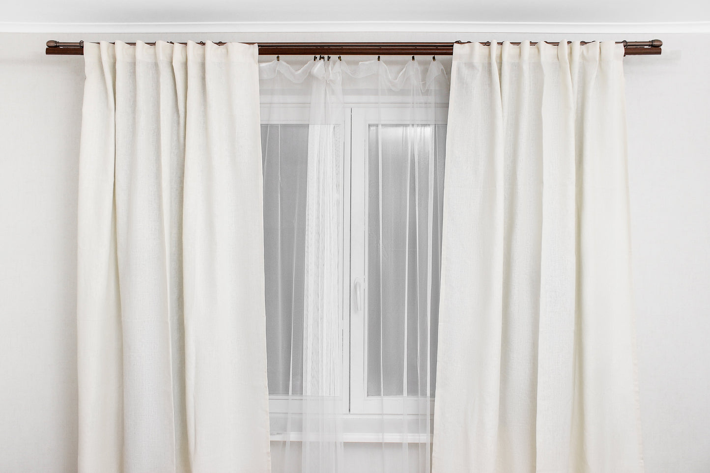 Rod tape linen curtains