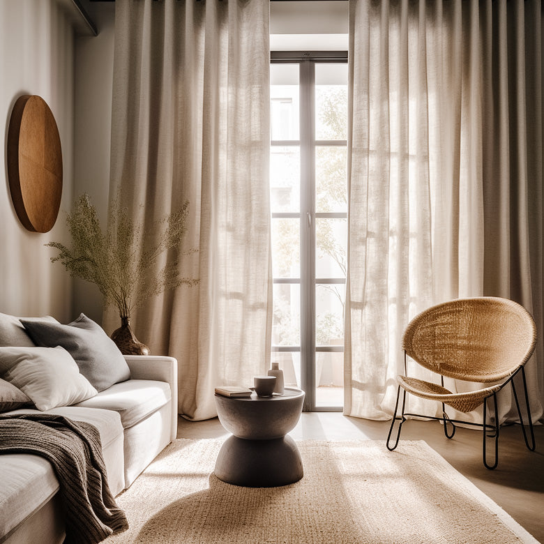 Tab top linen curtains