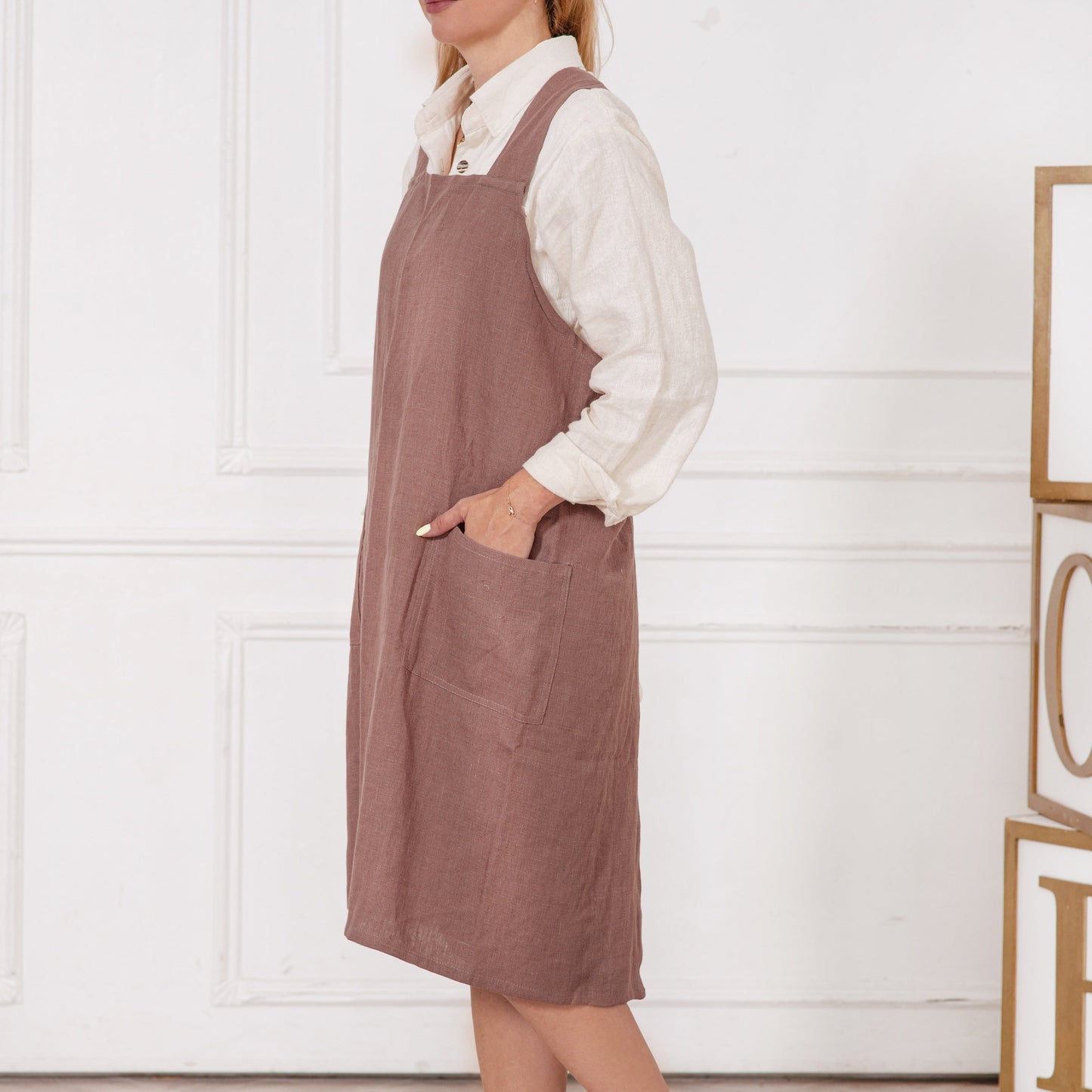 Linen japanese apron in various colors