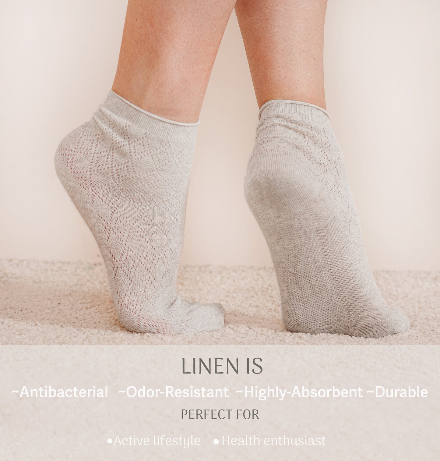 Linen socks light for women (set of 2 pairs)