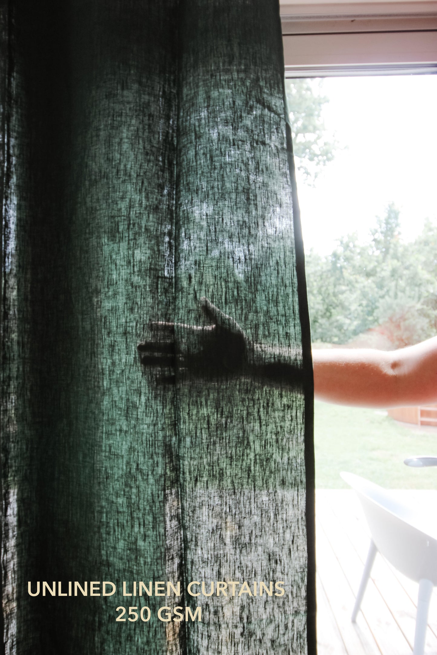 Eyelet linen curtains