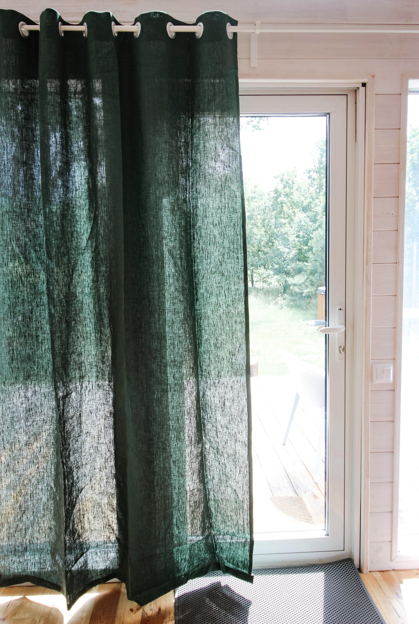 Eyelet linen curtains