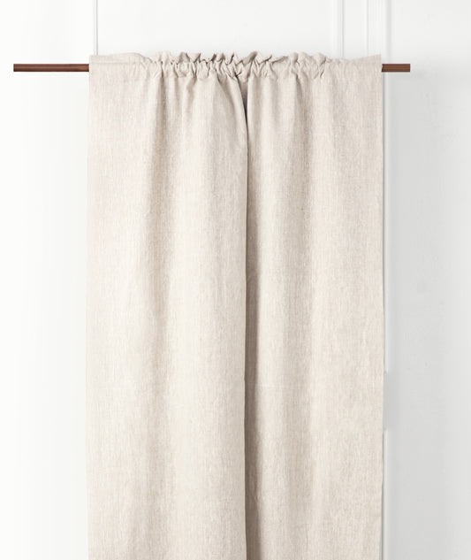 Rod pocket linen curtains with Blackout lining