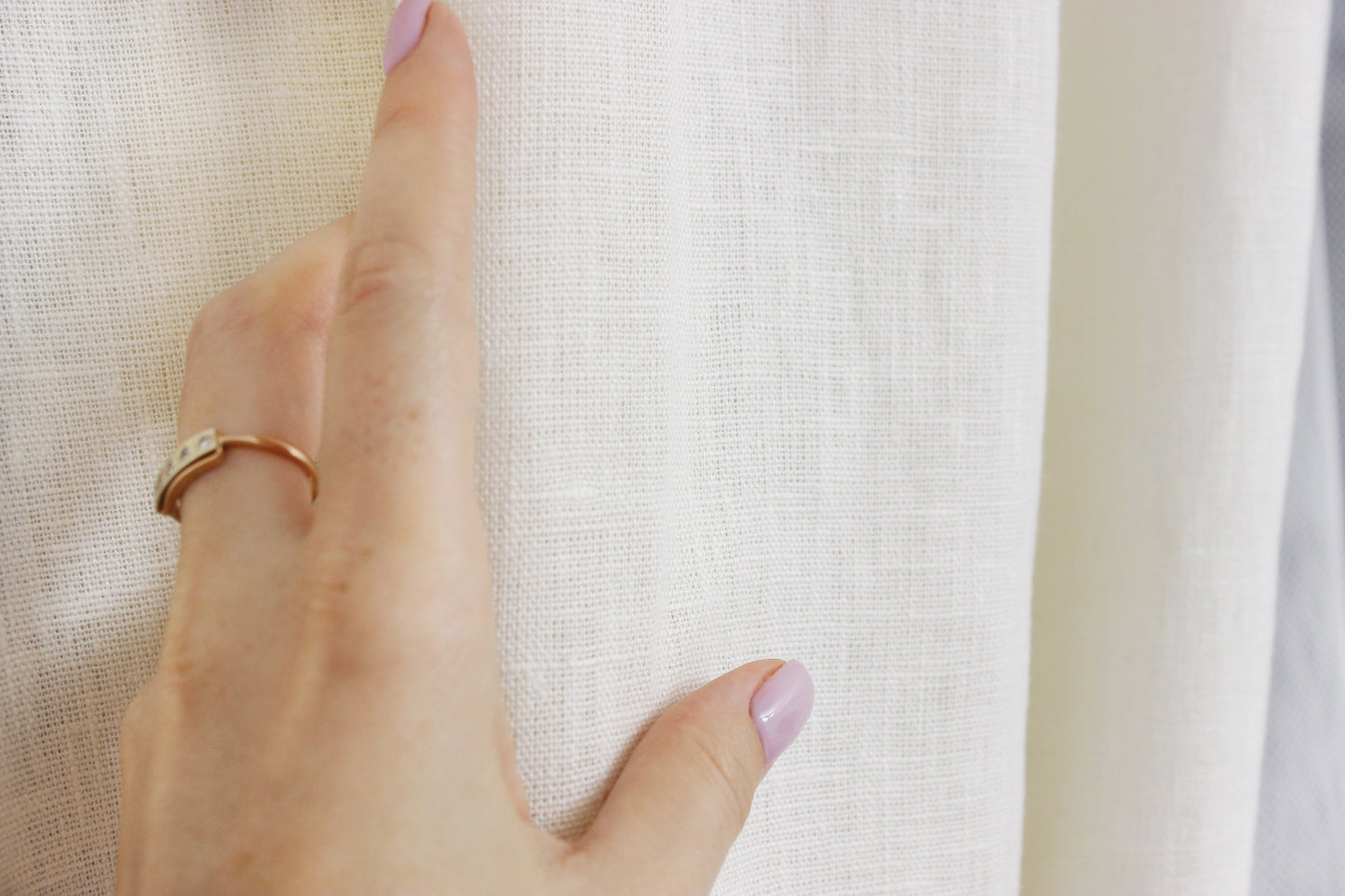 Tab top linen curtains