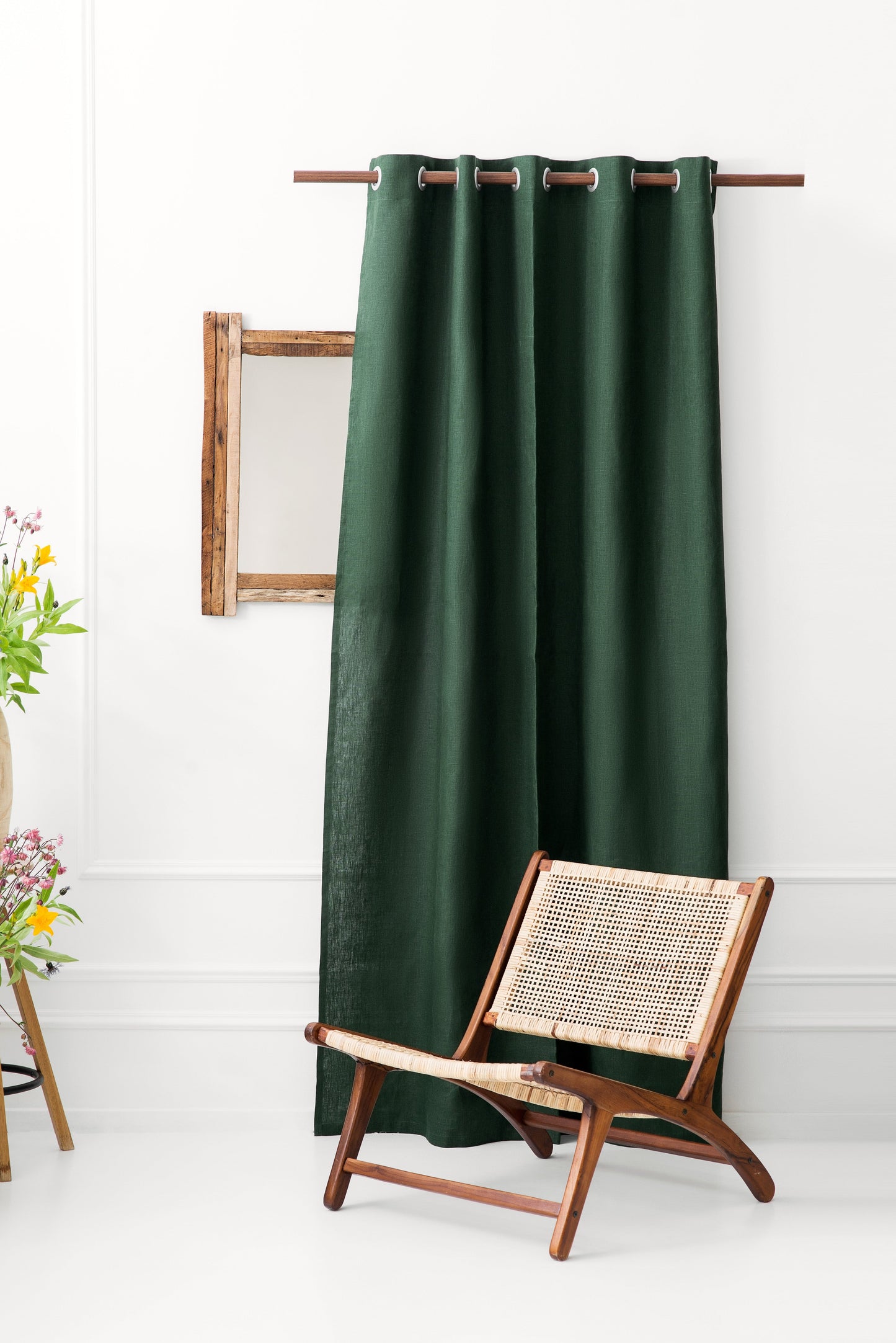 Eyelet linen curtains