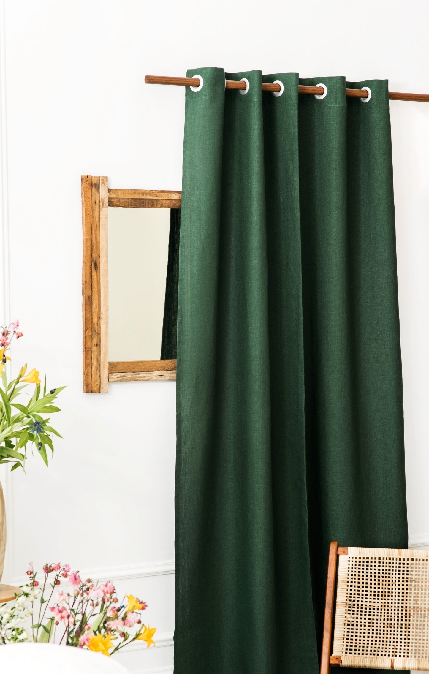 Eyelet linen curtains
