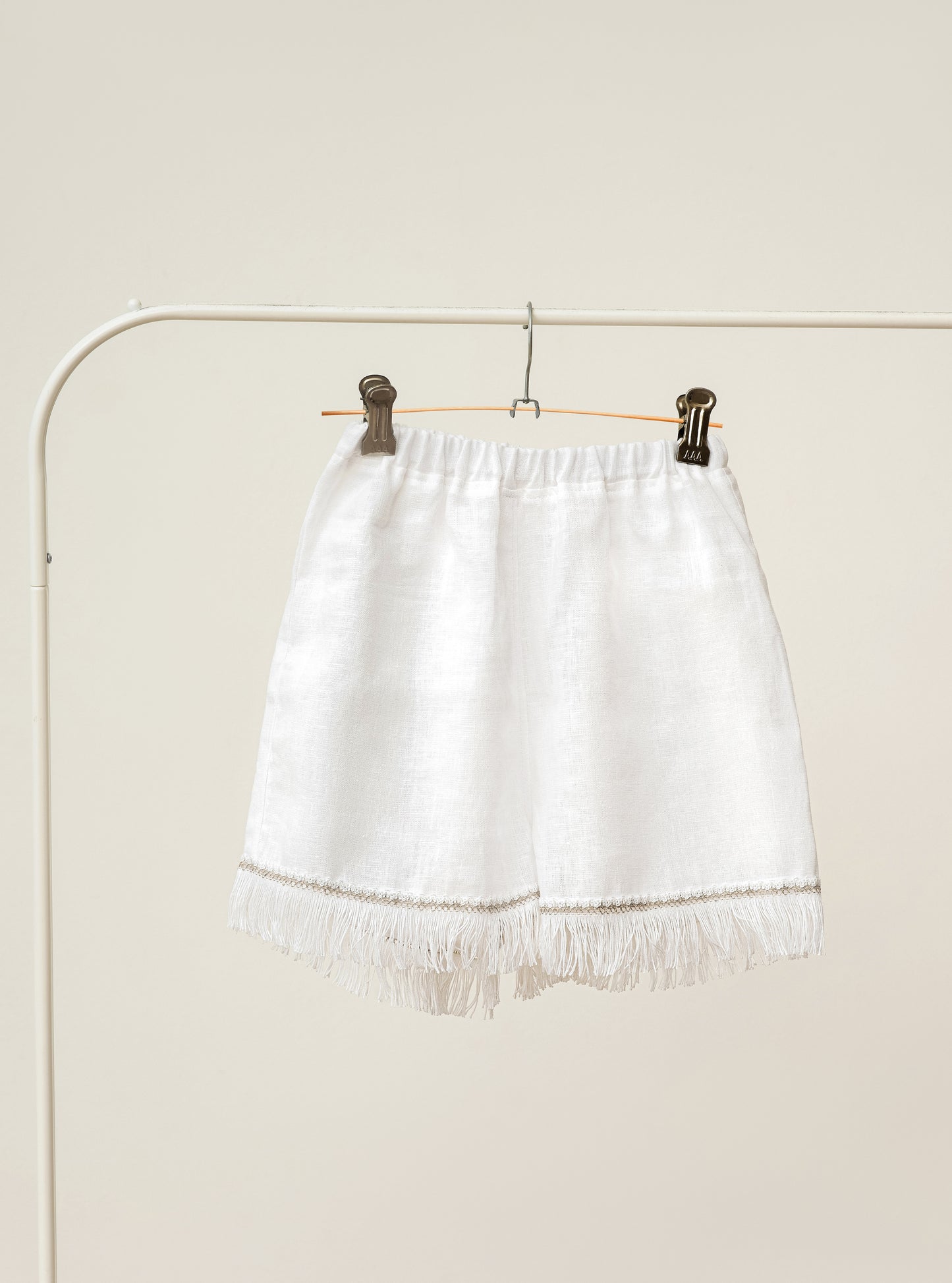 Linen pajama with fringe