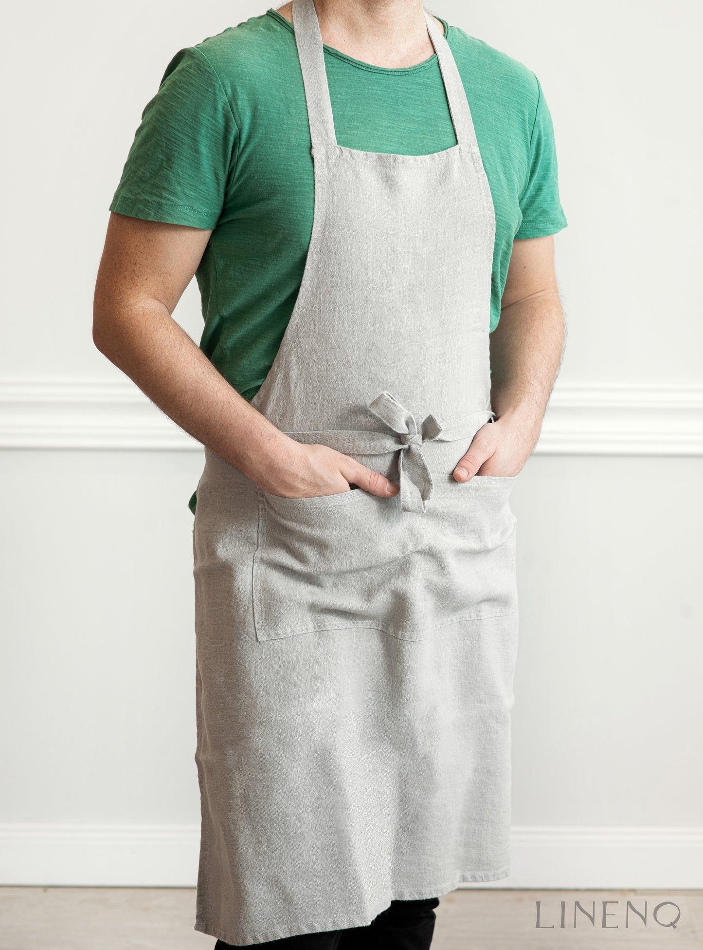 Full linen apron for men