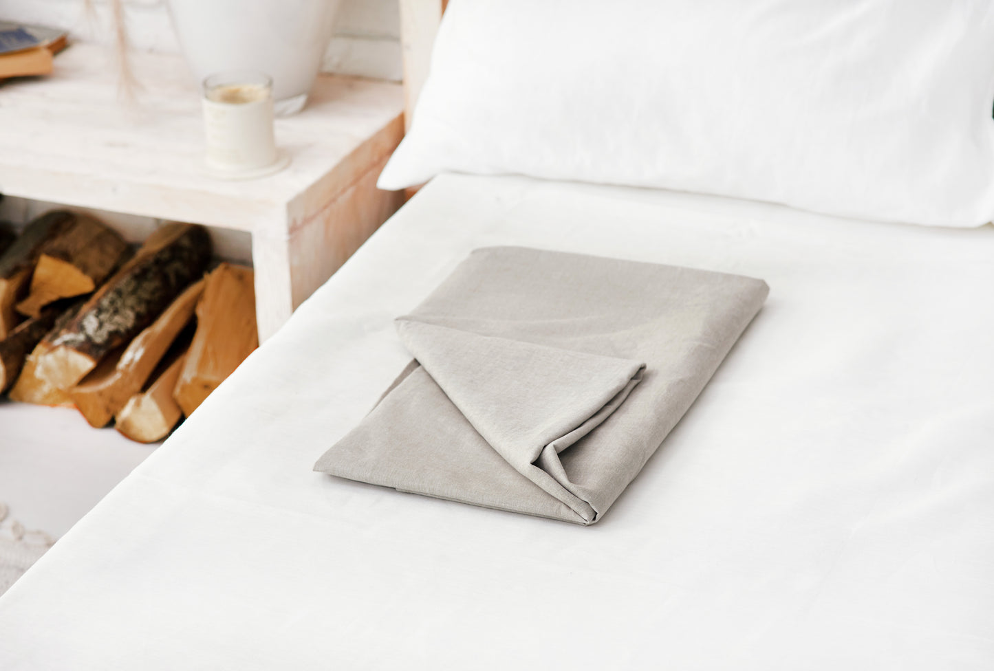 Natural linen bedding: Fitted sheet, Flat sheet, Pillowcase or Set