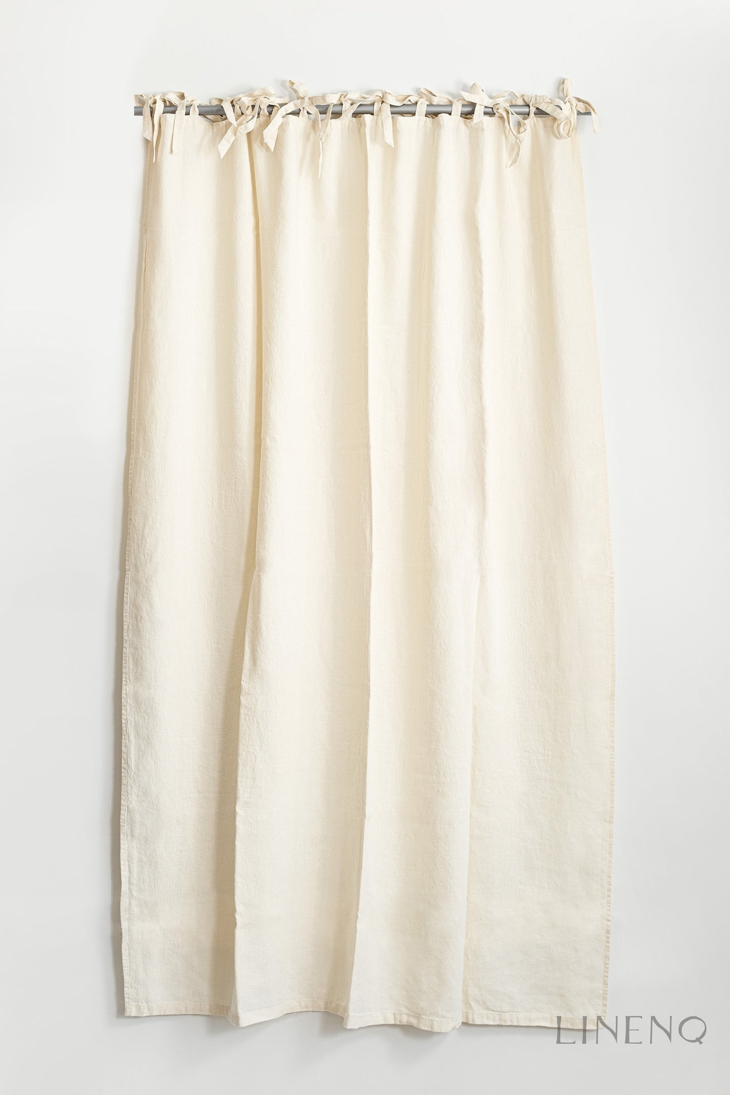 Tie top linen curtains