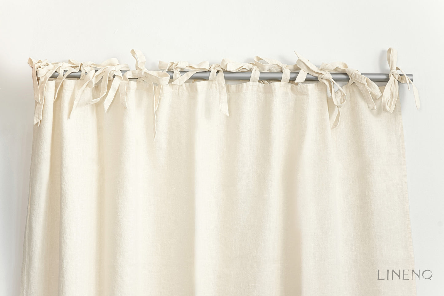Tie top linen curtains