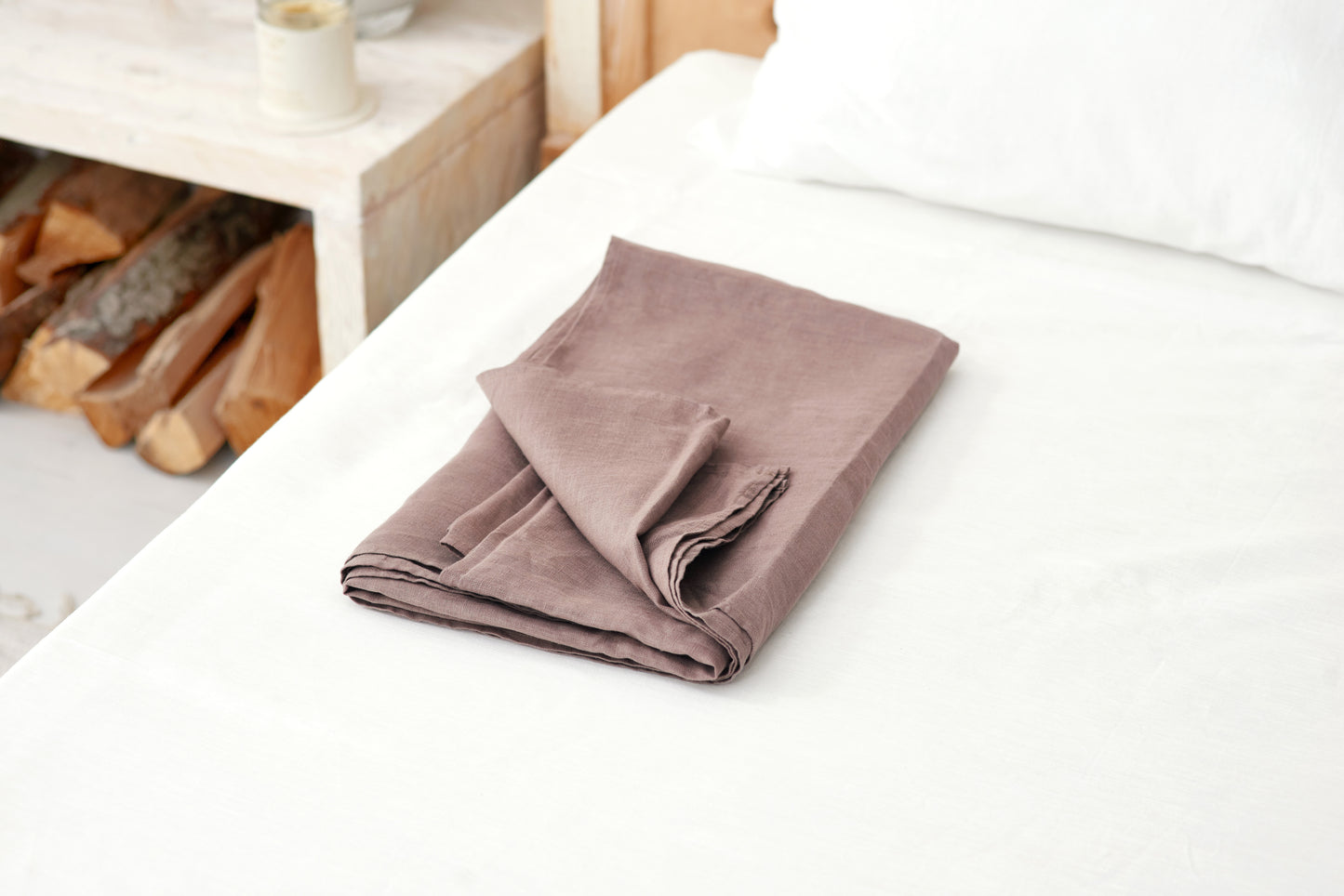 Linen flat sheet in Queen size