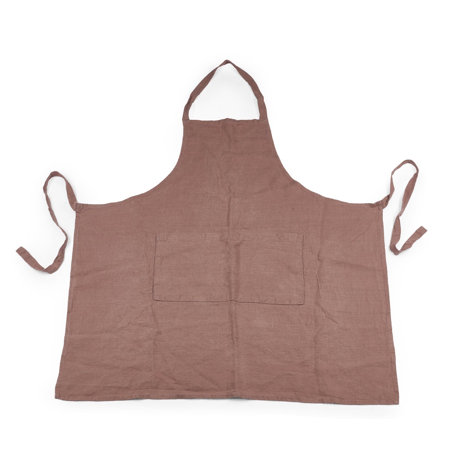 Stonewashed linen apron with pockets