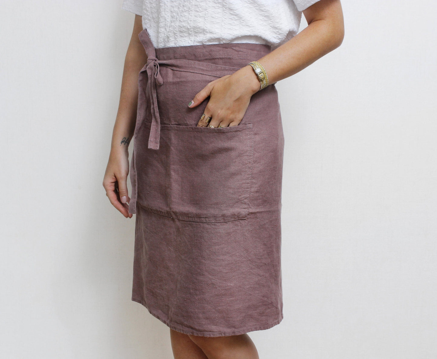 Linen half apron in various colors