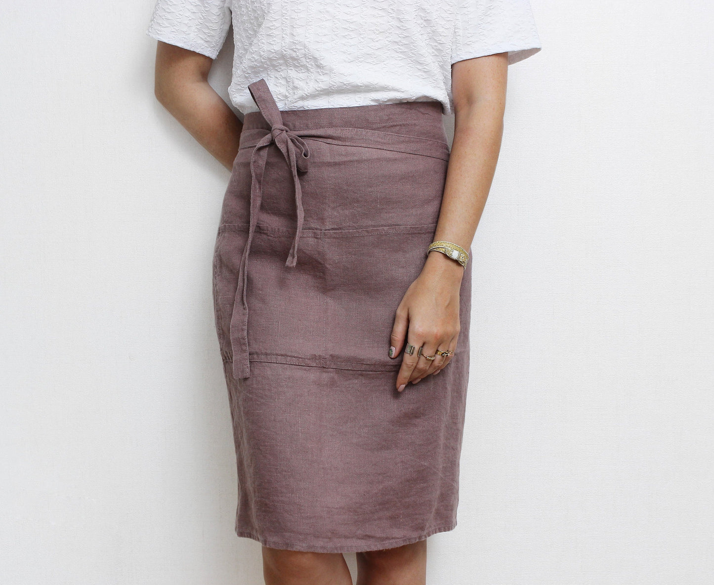 Linen half apron in various colors