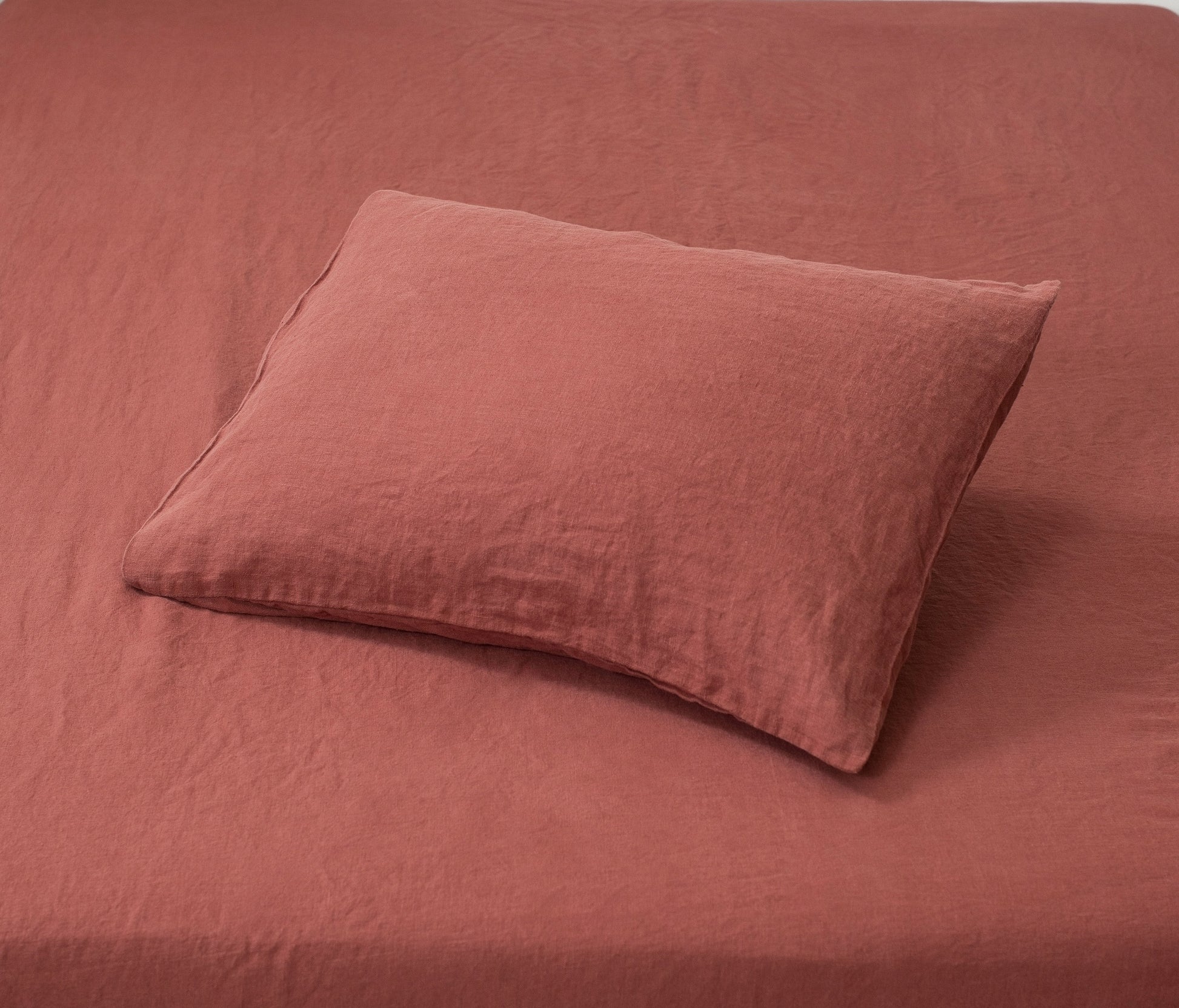 Terracotta Linen pillow cover