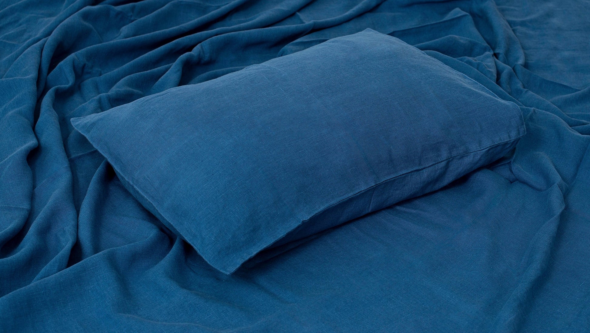 Blue Linen pillow cover