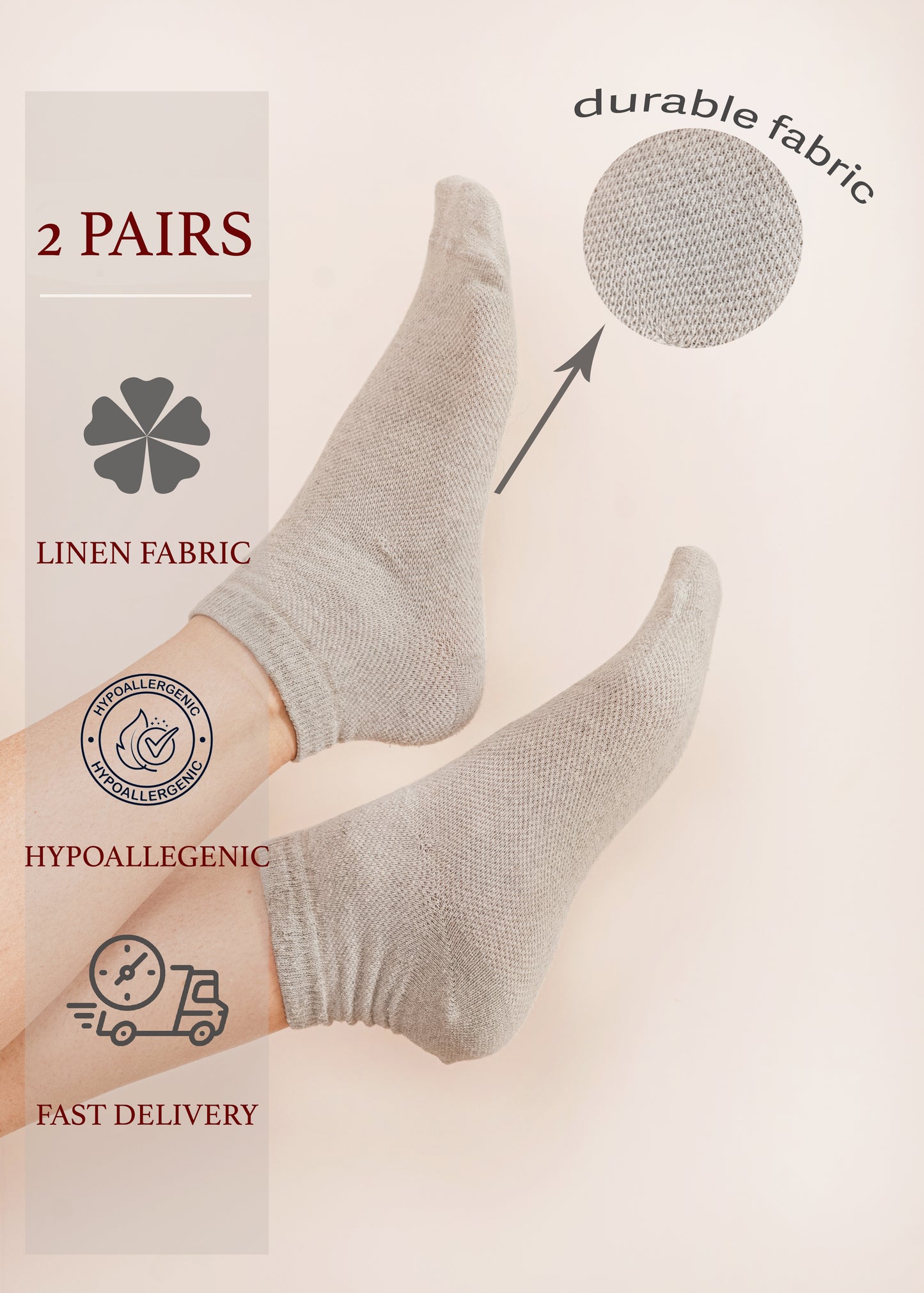 Linen socks dark for women (set of 2 pairs)