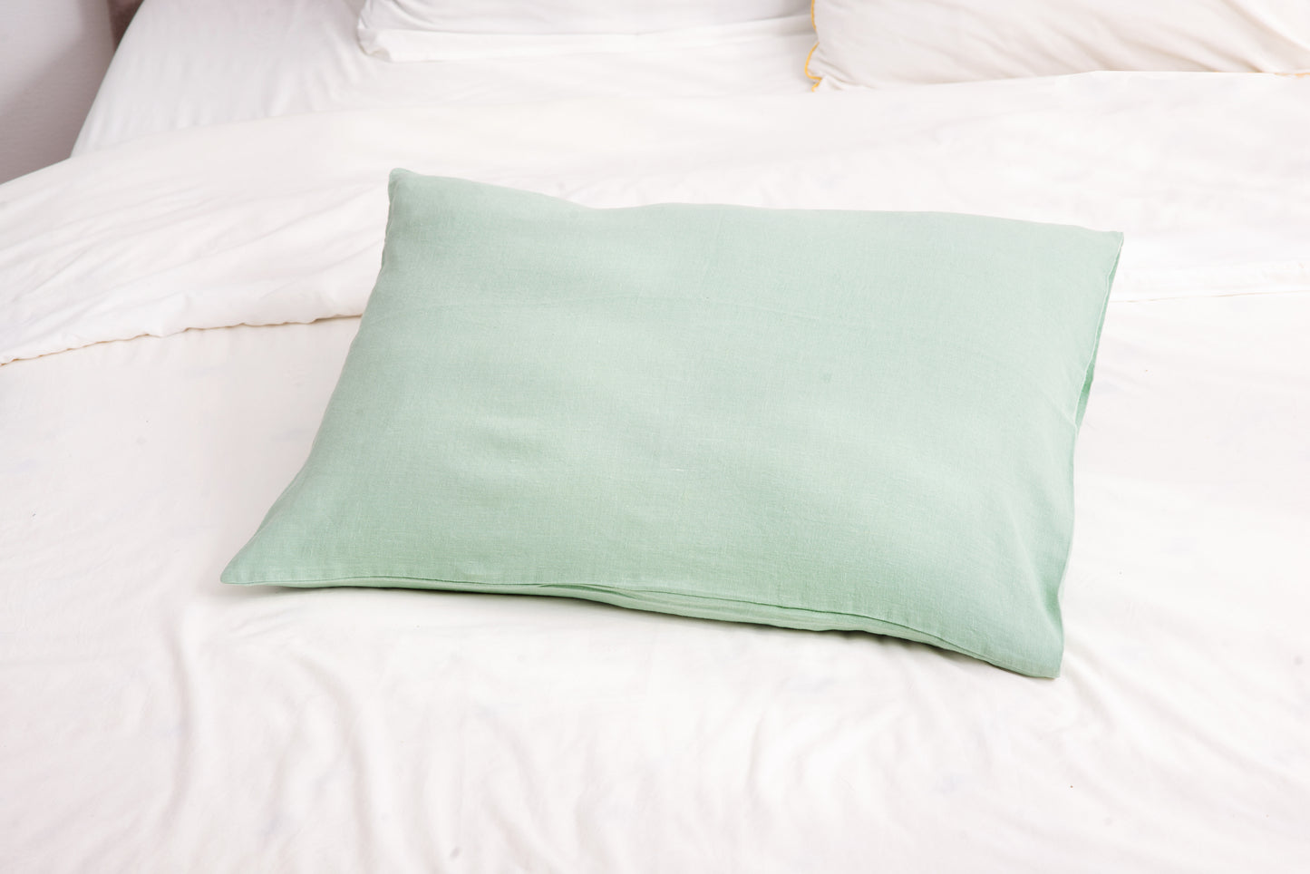 Mint linen bedding: Fitted sheet, Flat sheet, Pillowcase or Set