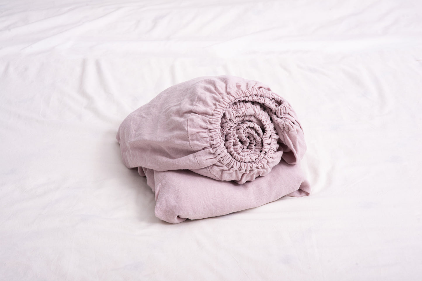 Rose linen bedding: Fitted sheet, Flat sheet, Pillowcase or Set