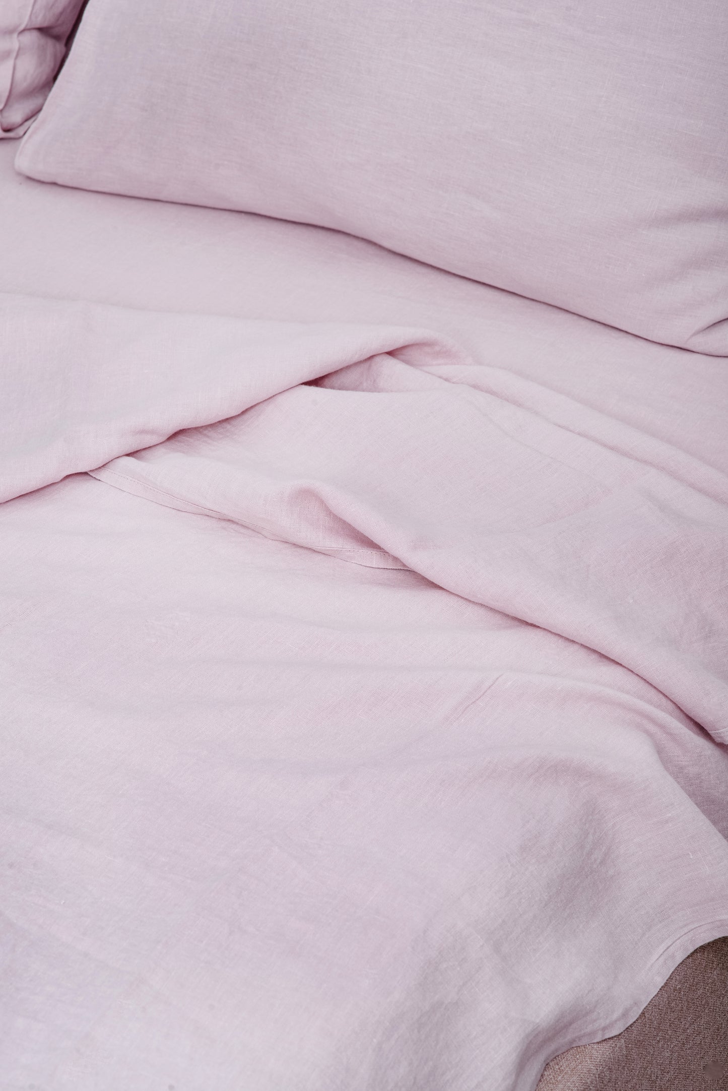 Rose linen bedding: Fitted sheet, Flat sheet, Pillowcase or Set