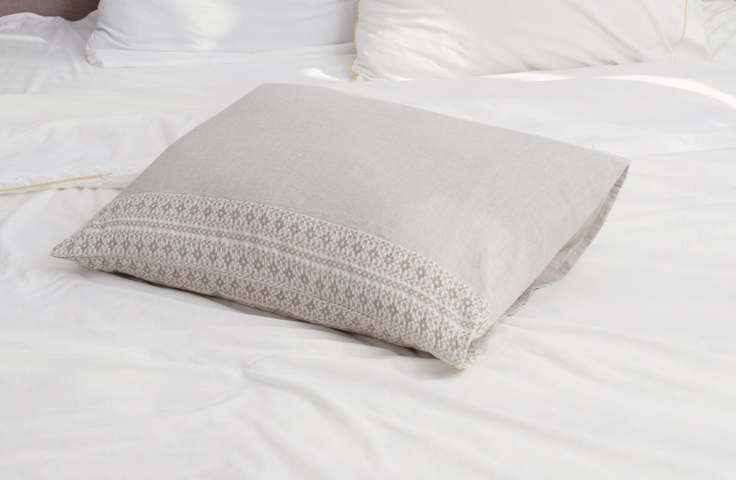 Natural linen Pillowcase with lace - Standard size