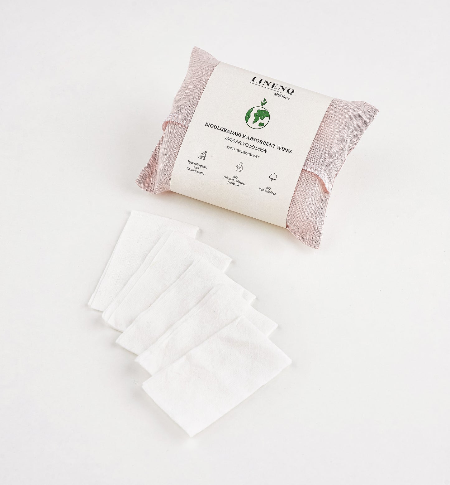 Linen and cotton baby wipes