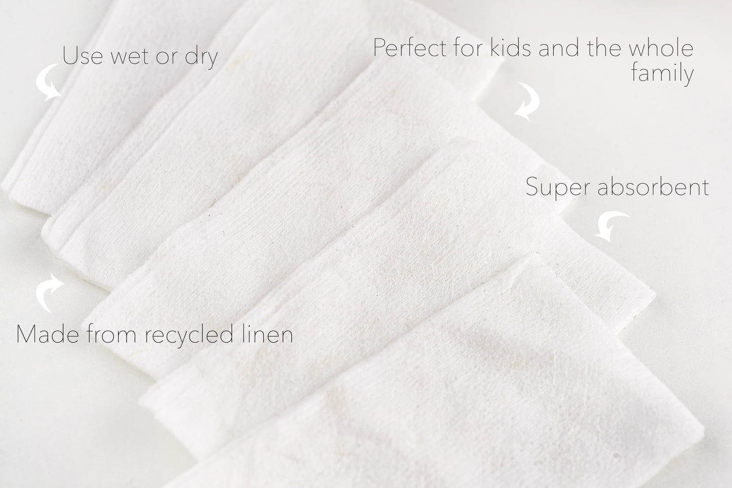 Linen and cotton baby wipes