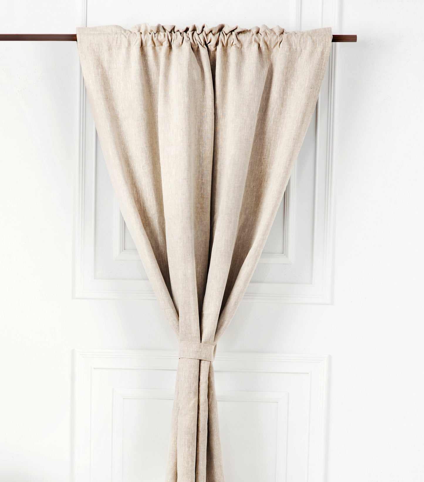 Rod pocket linen curtains