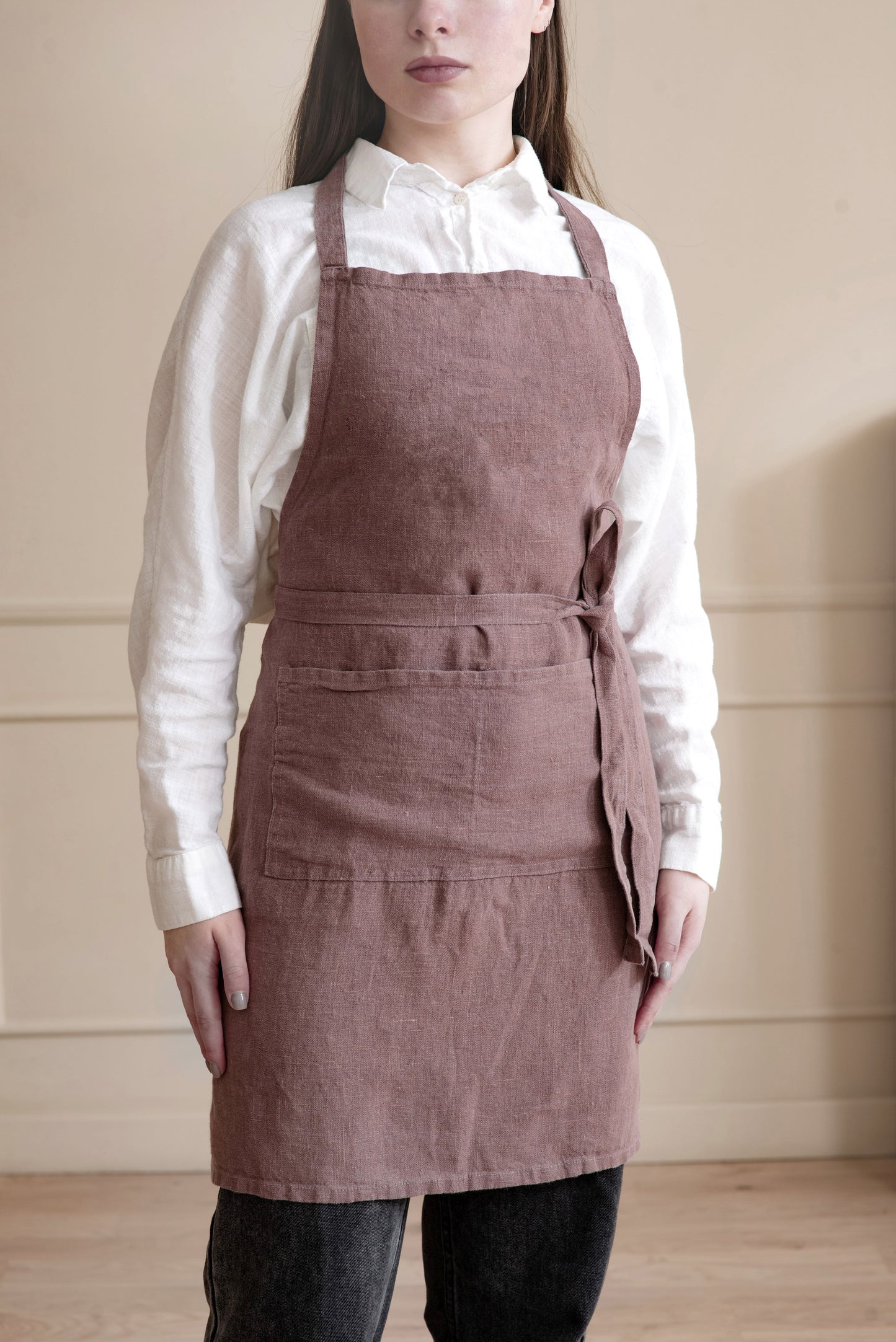 Woodrose linen apron