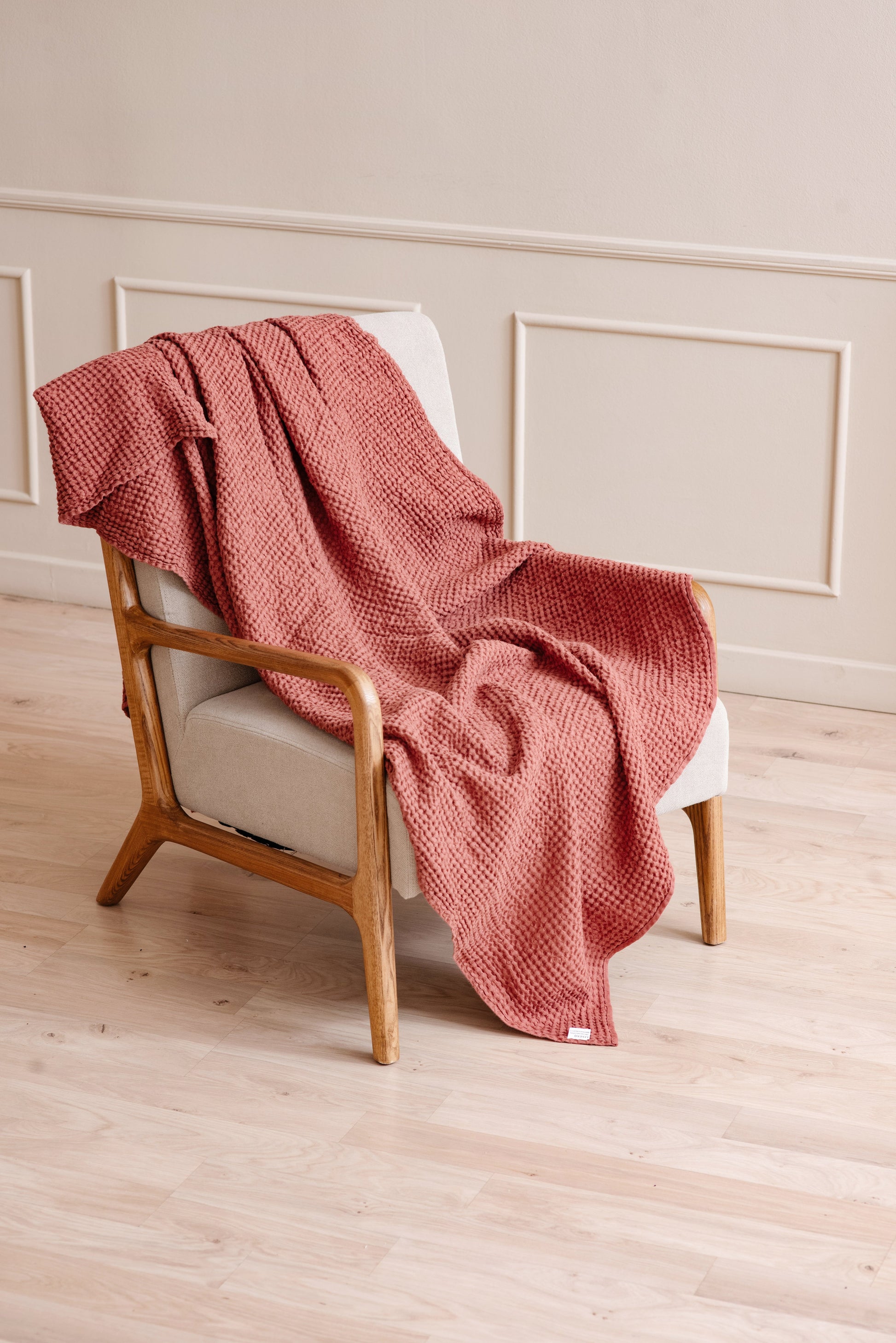 Terracotta waffle throw