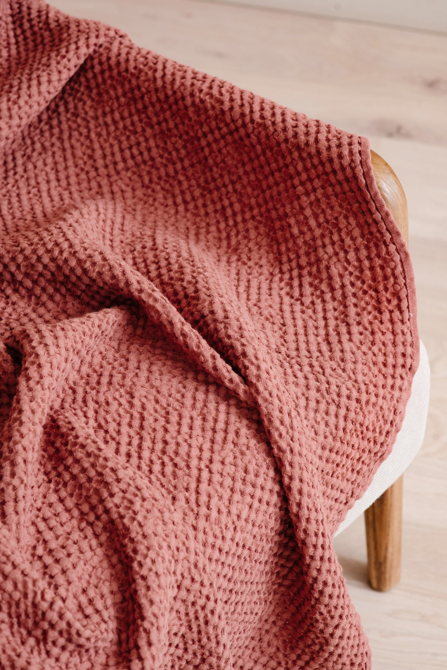 Terracotta waffle throw