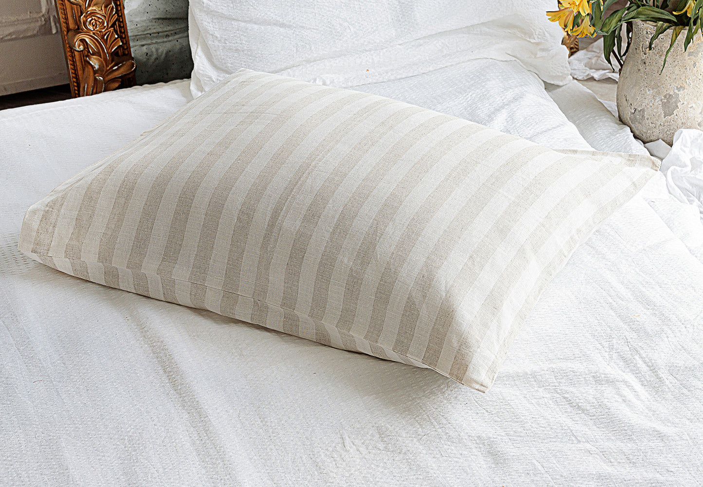 Linen Pillowcase with Ties - Standard Size