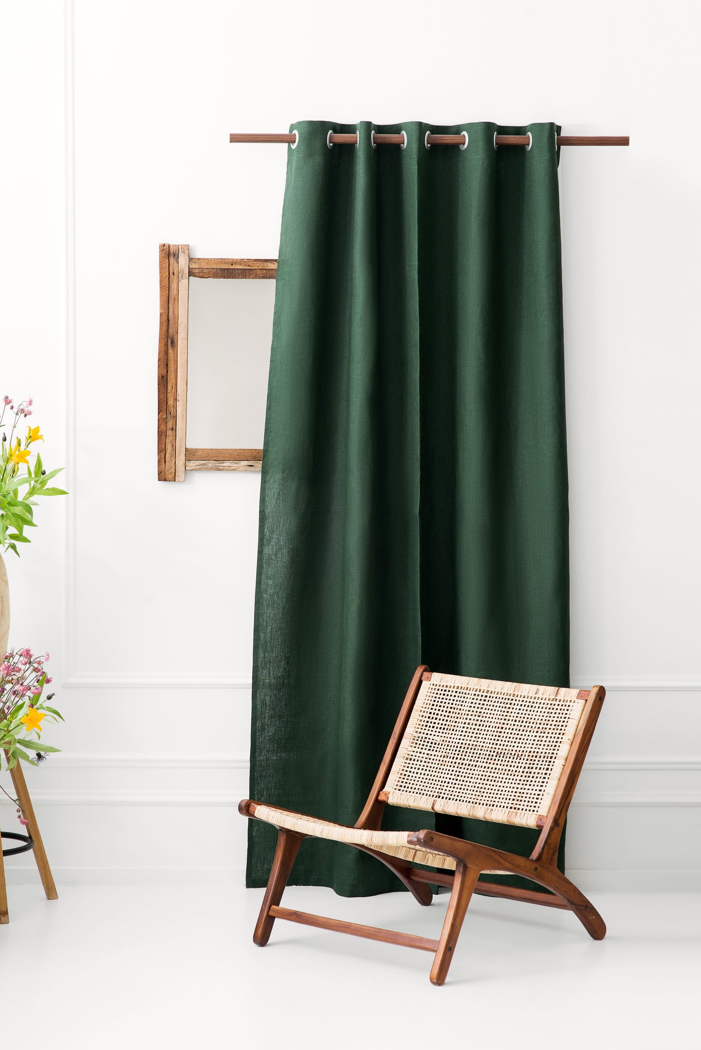 Eyelet linen curtains with Blackout lining