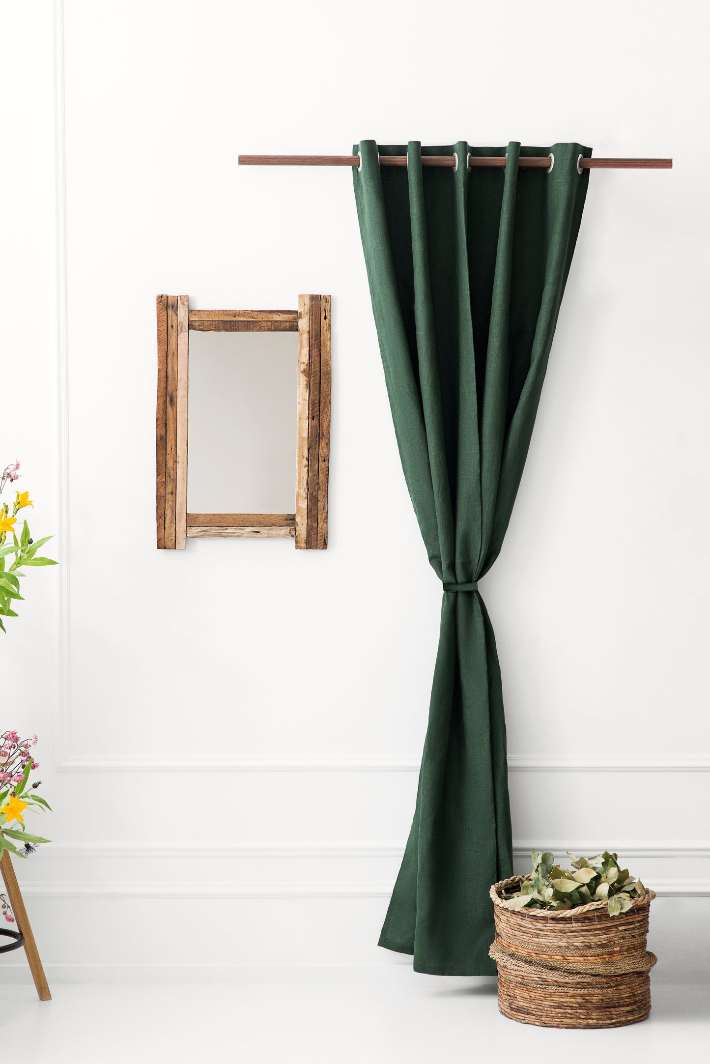 Eyelet linen curtains with Blackout lining