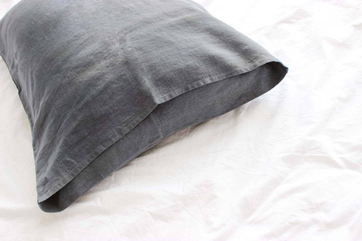 Graphite linen bedding: Fitted sheet, Flat sheet, Pillowcase or Set