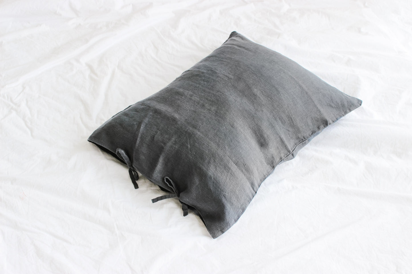 Graphite linen bedding: Fitted sheet, Flat sheet, Pillowcase or Set