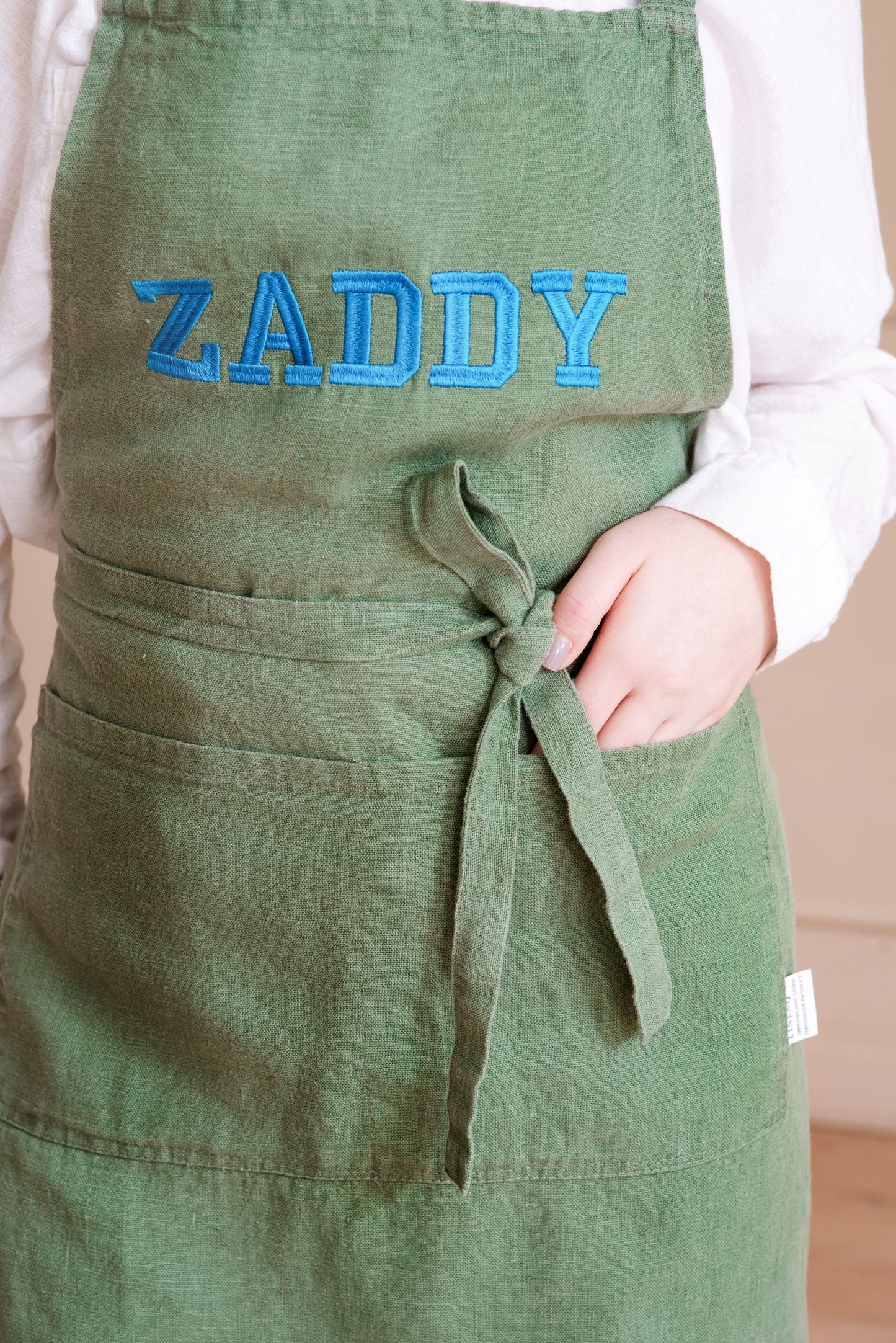 Personalized linen apron