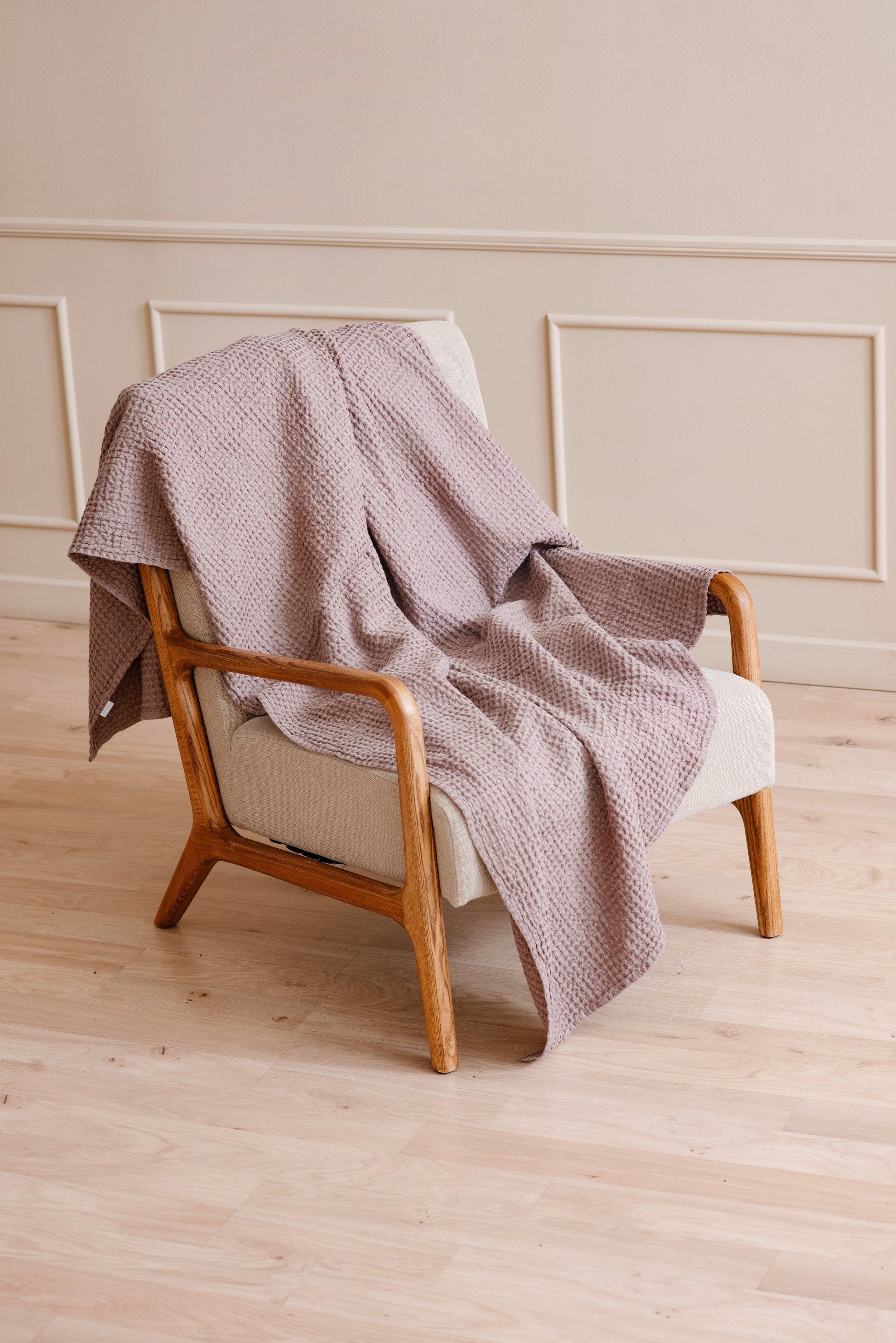 Woodrose waffle throw