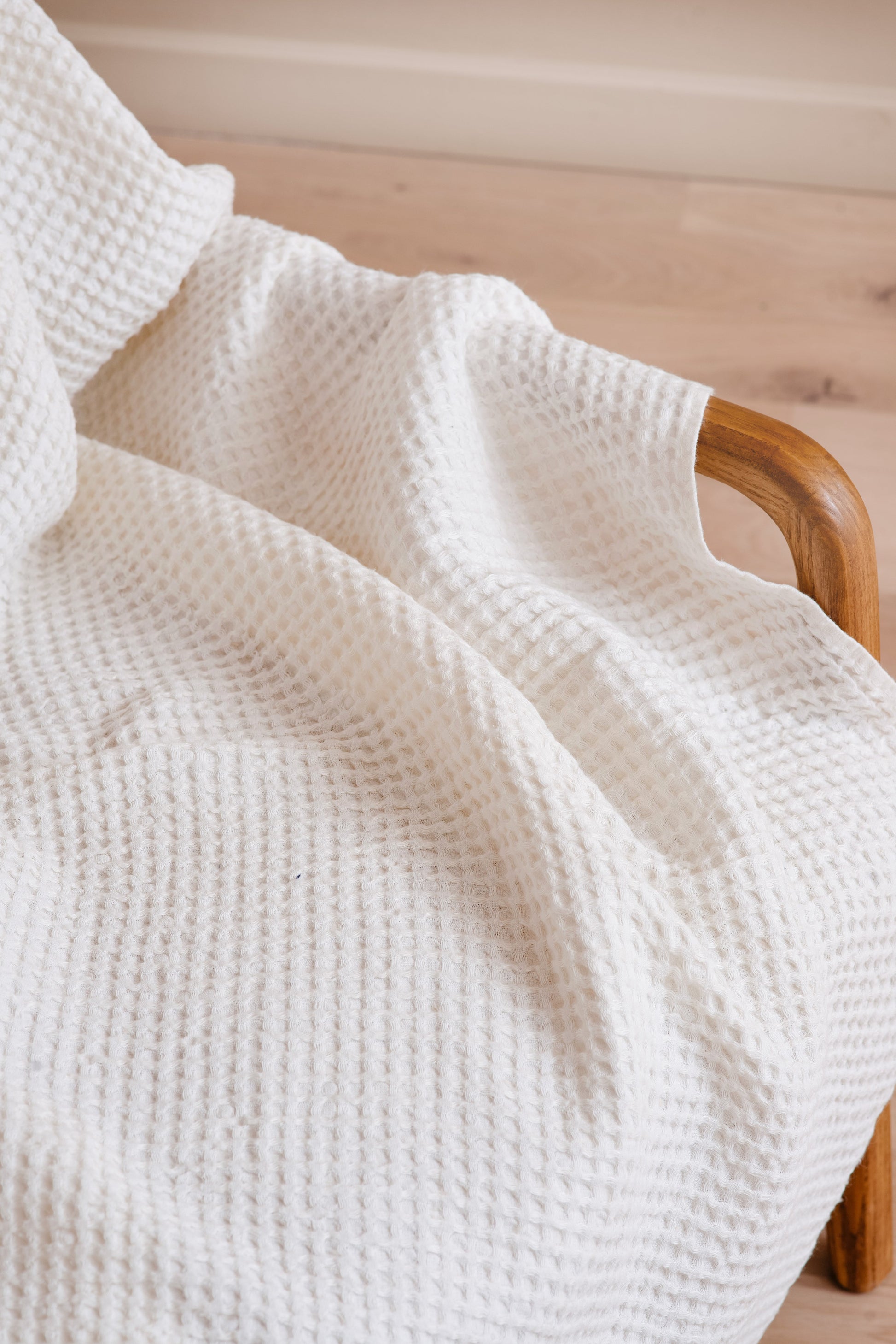 White waffle throw