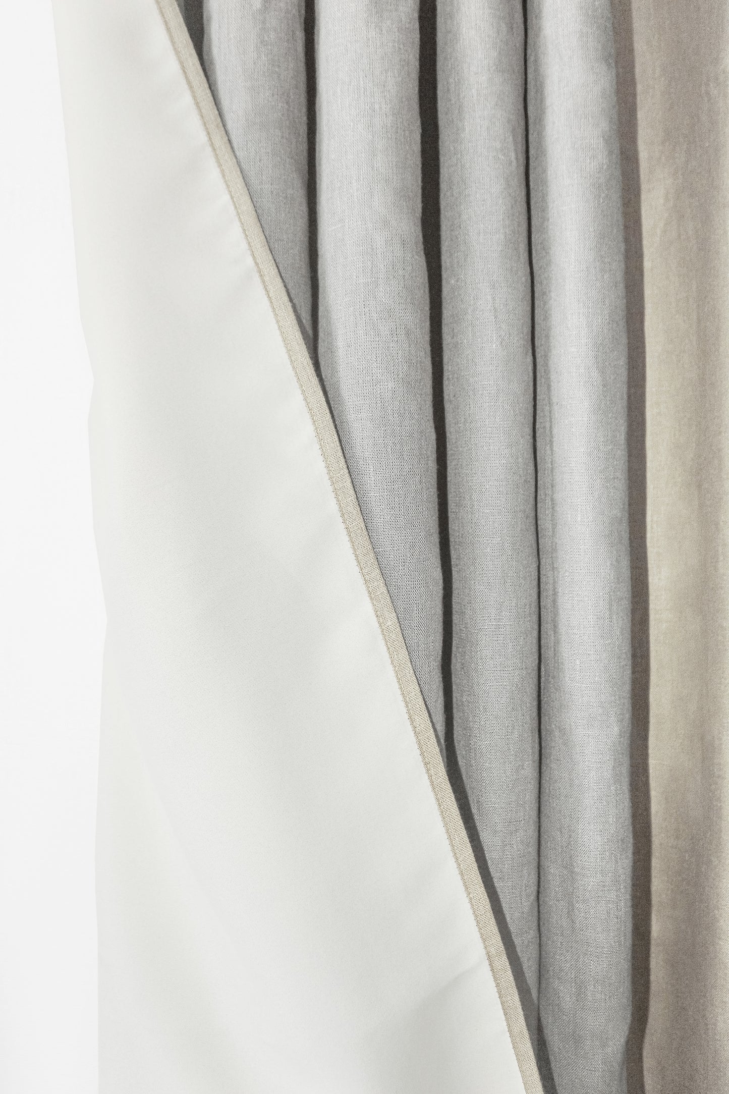 Rod tape linen curtains with Blackout lining