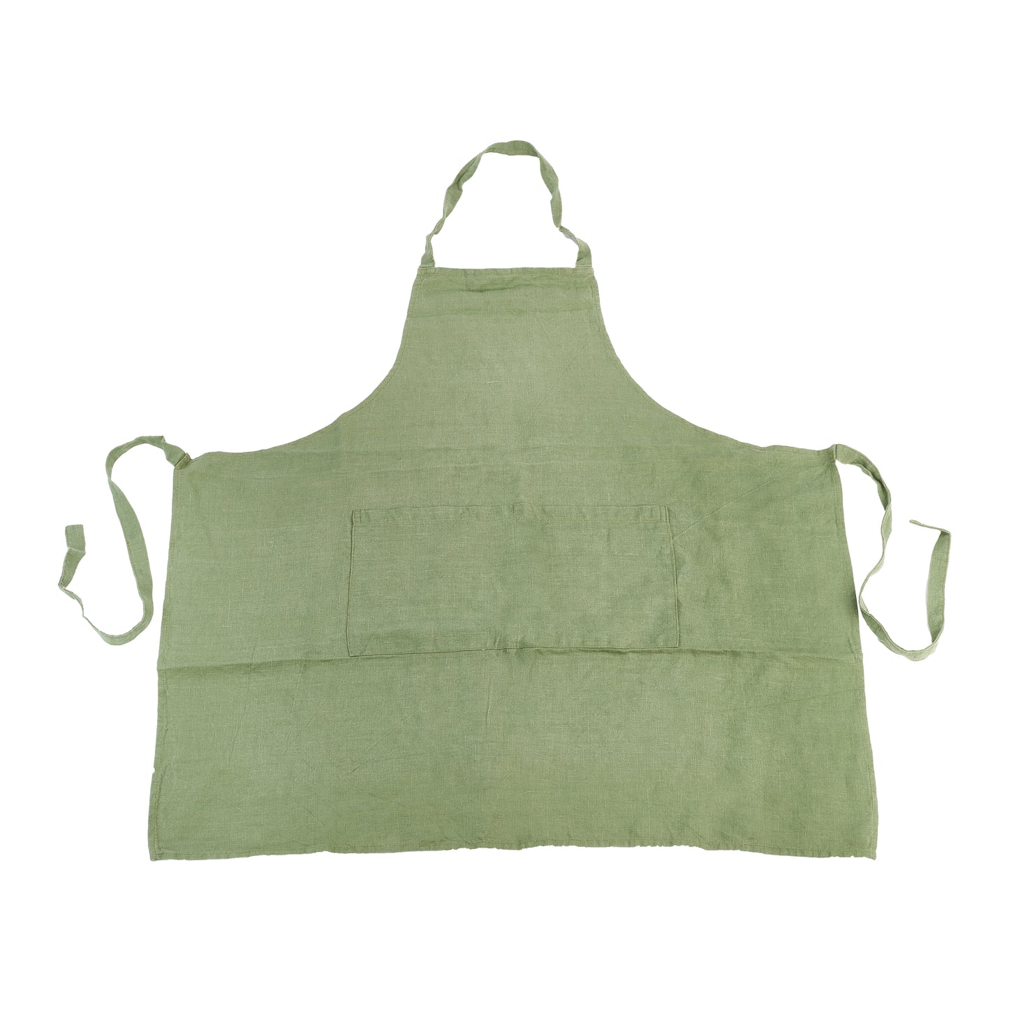 Soft full linen apron with pockets