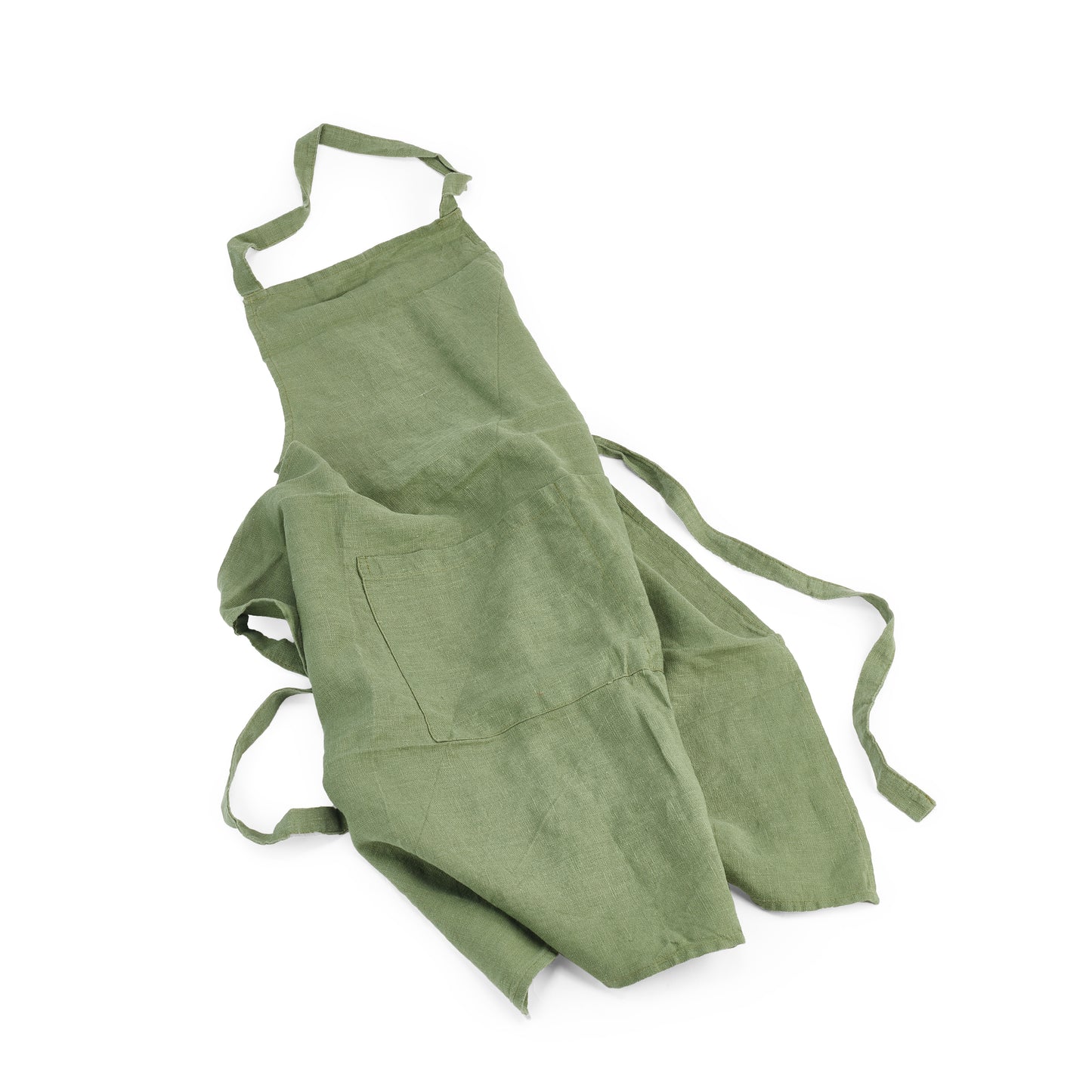 Soft full linen apron with pockets