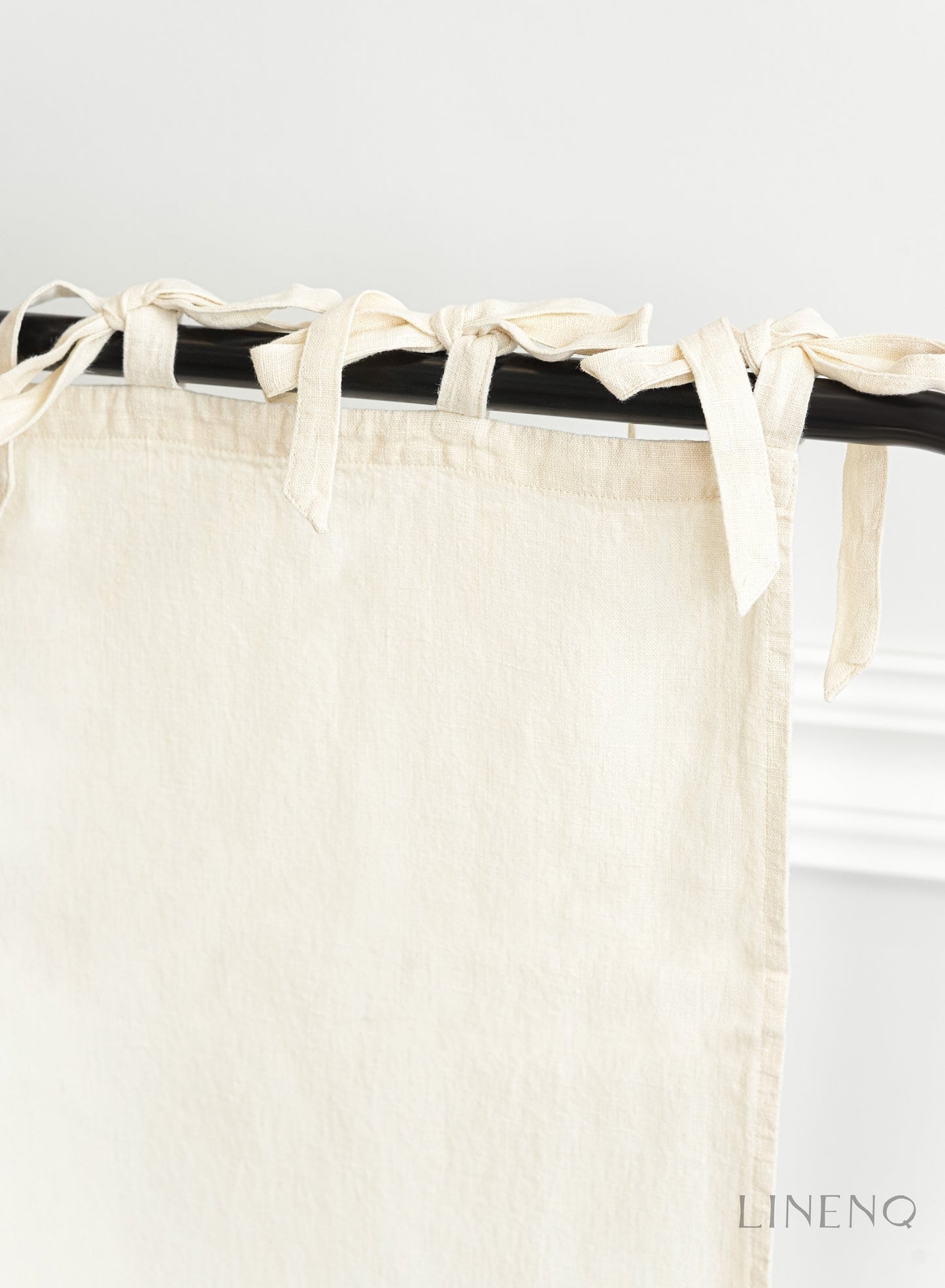 Tie top linen curtains