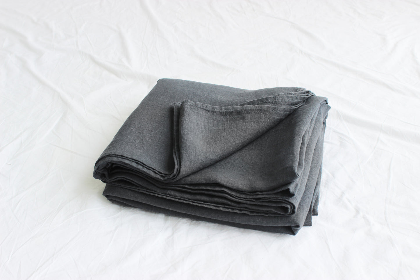 Graphite linen bedding: Fitted sheet, Flat sheet, Pillowcase or Set